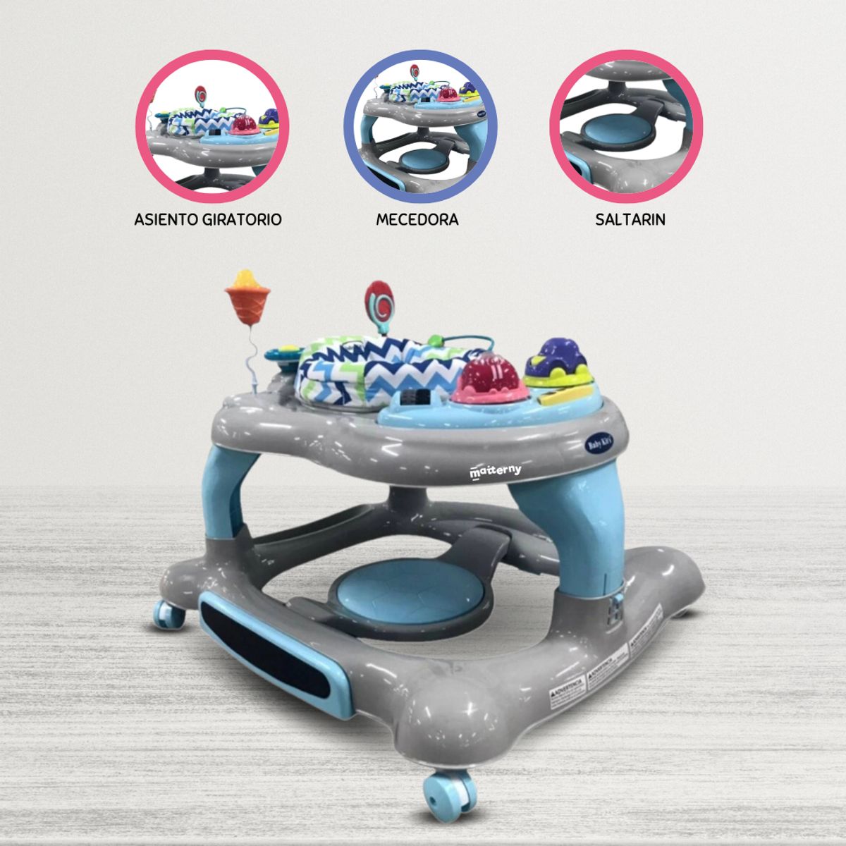 BABY KITS - Andador Centro de Actividades Para Bebé »360» Light Blue