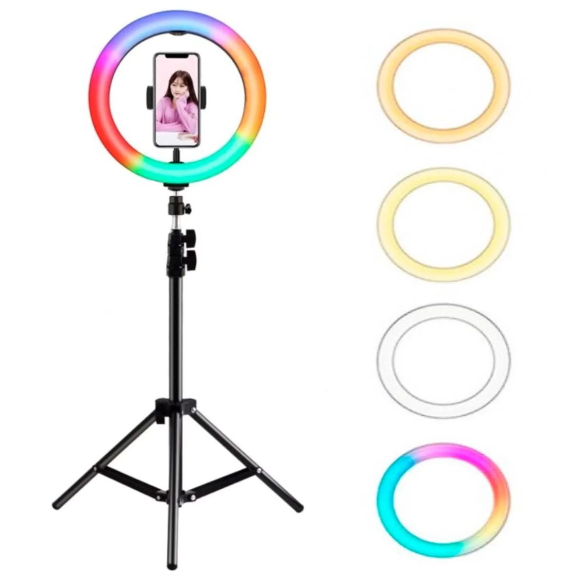 GENERICO - Aro De Luz Rgb 30cm para TikTok Redes Trípode 210cm