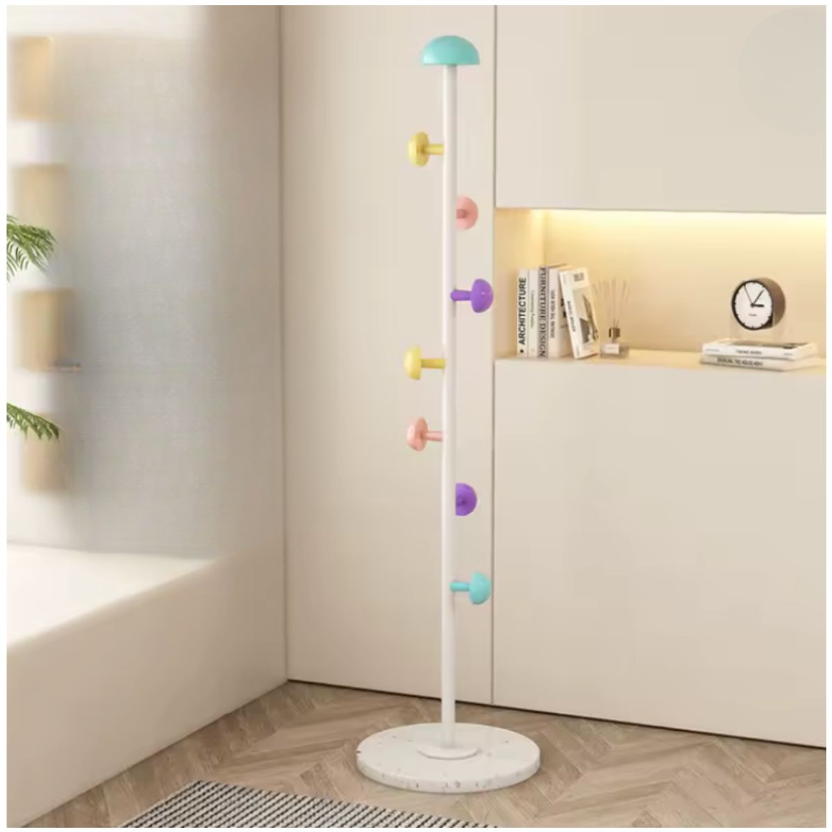 INSPIRA - Perchero Infantil de Pie con Ganchos en Forma de Honguito