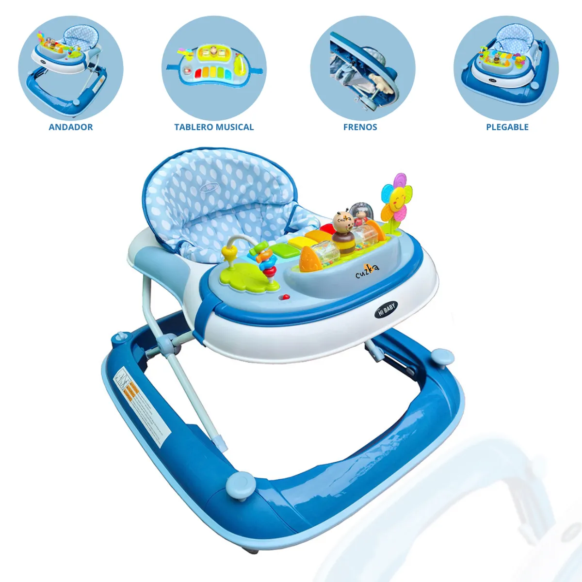 GENERICO - Andador Para Bebé musical plegable «PIANO» Blue