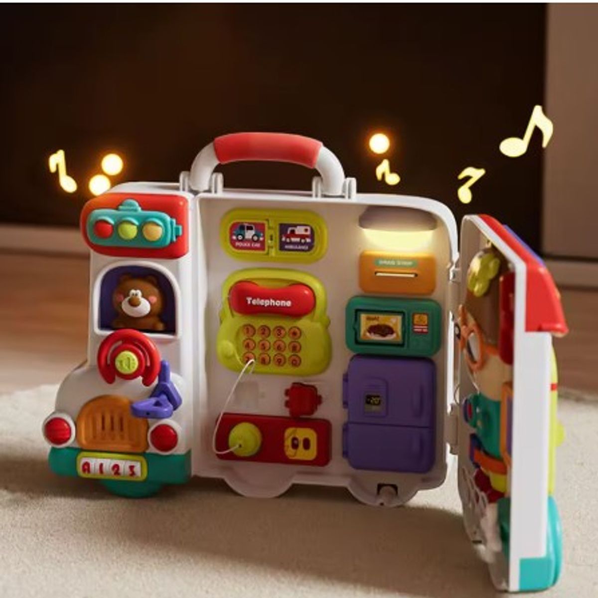 GENERICO - Tablero Montessori multididactico 5 en 1 motoras finas y cognitivas