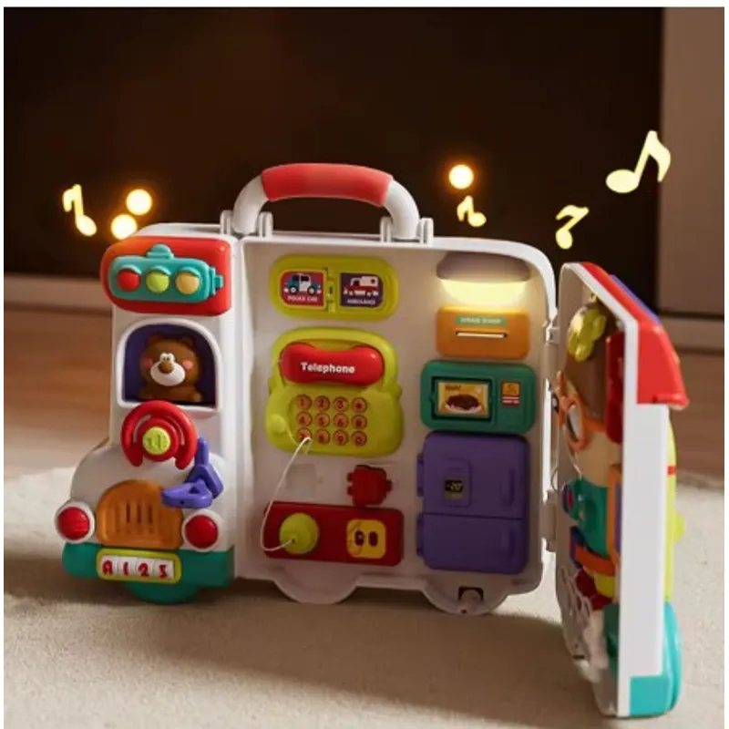 GENERICO - Tablero Montessori multididactico 5 en 1 motoras finas y cognitivas