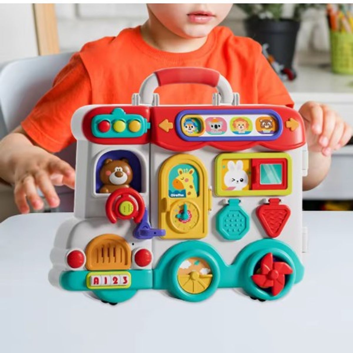 GENERICO - Tablero Montessori multididactico 5 en 1 motoras finas y cognitivas