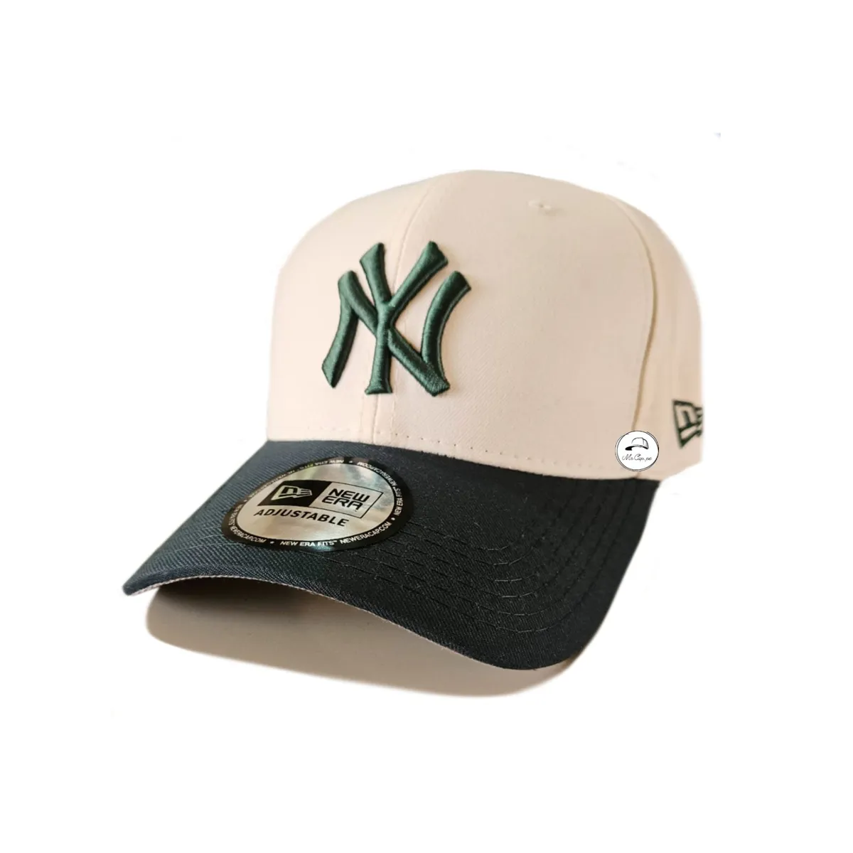 GENERICO - GORRO NY COLOR  VERDE OSCURO CON CREMA NEW YORK AJUSTABLE