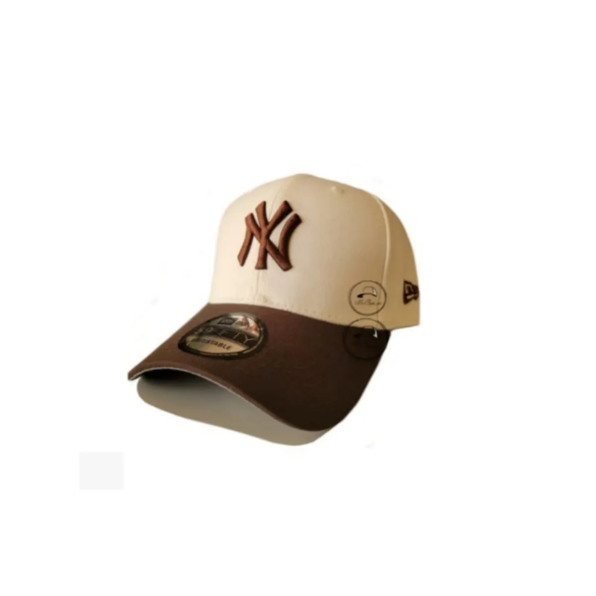 GENERICO - GORRO NY COLOR  MARRON OSCURO CON CREMA NEW YORK AJUSTABLE