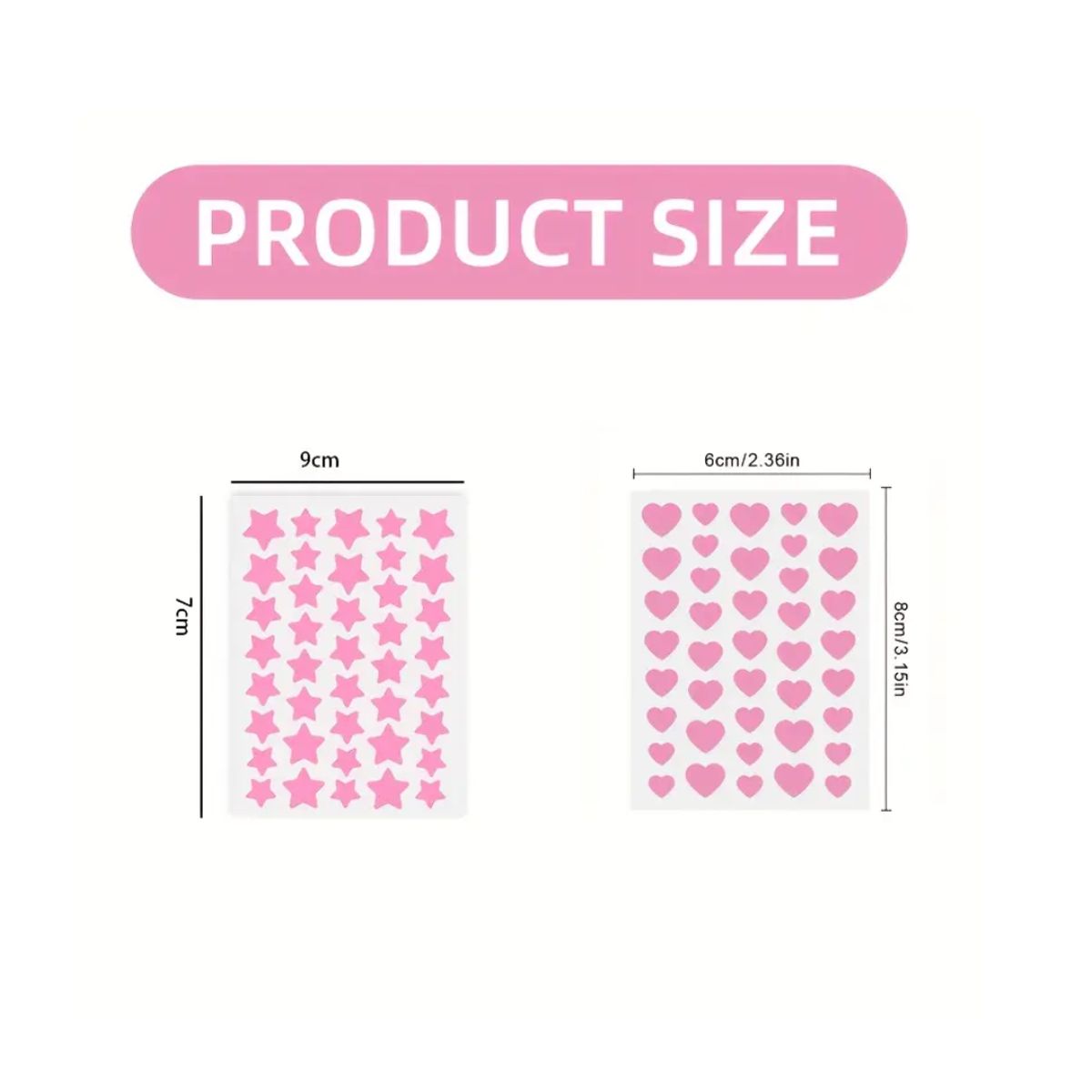 GENERICO - Parches anti Acné día y noche Estrella y corazones rosa 160und