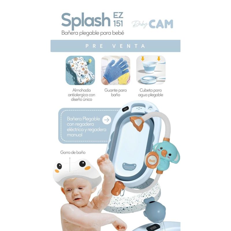 CAM - BAÑERA SPLASH 37L CELESTE BABY CAM