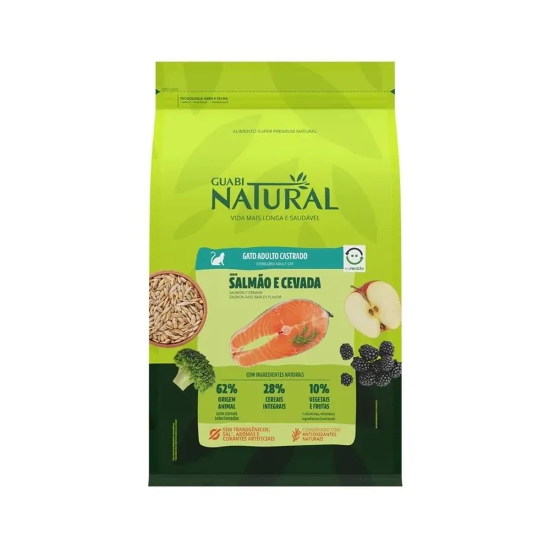 PREMIUM - Guabi Gato Adulto Castrado Salmon y Cevada 7.5 kg