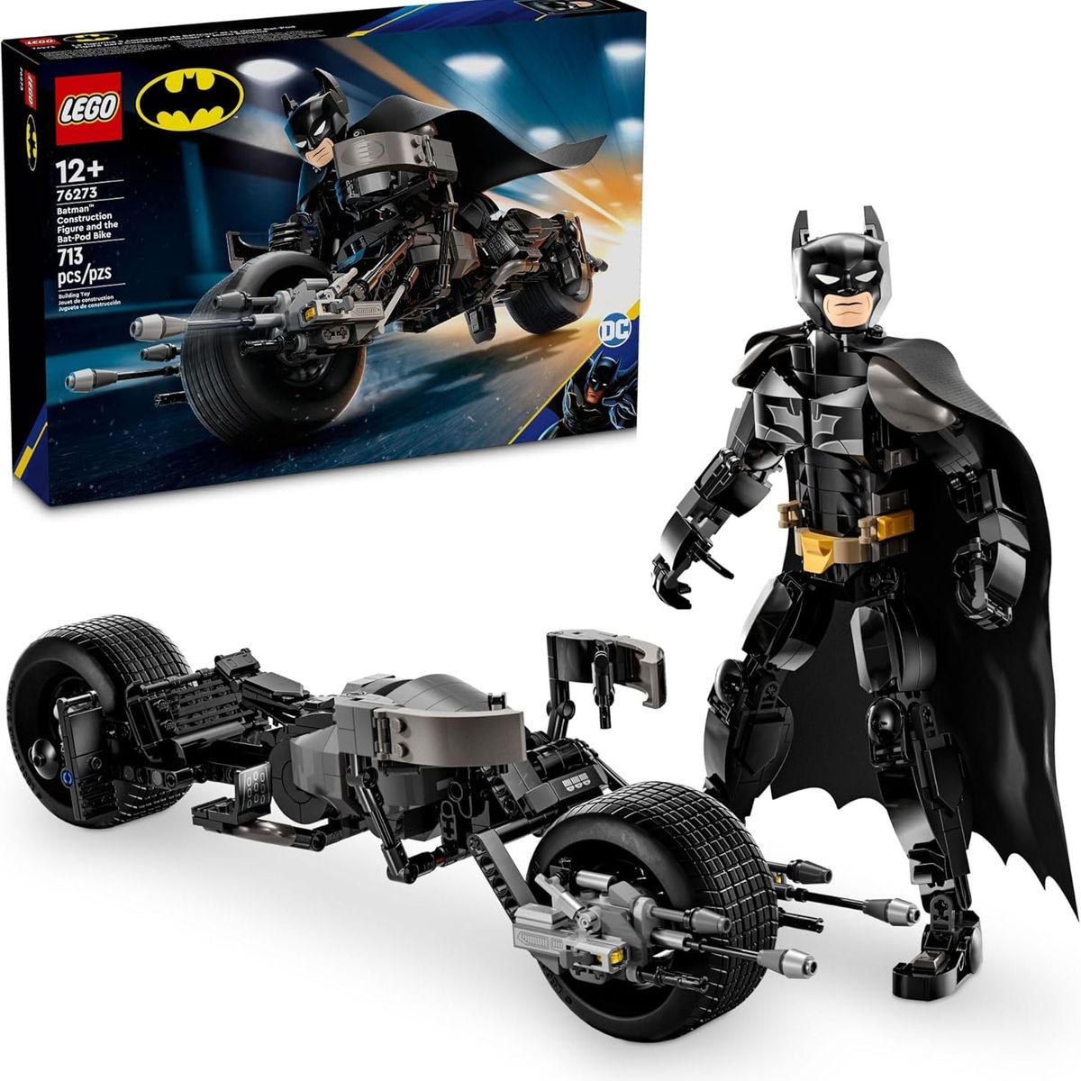 LEGO - Lego Batman DC 76273 Batman y bicicleta Bat-Pod (713 piezas)
