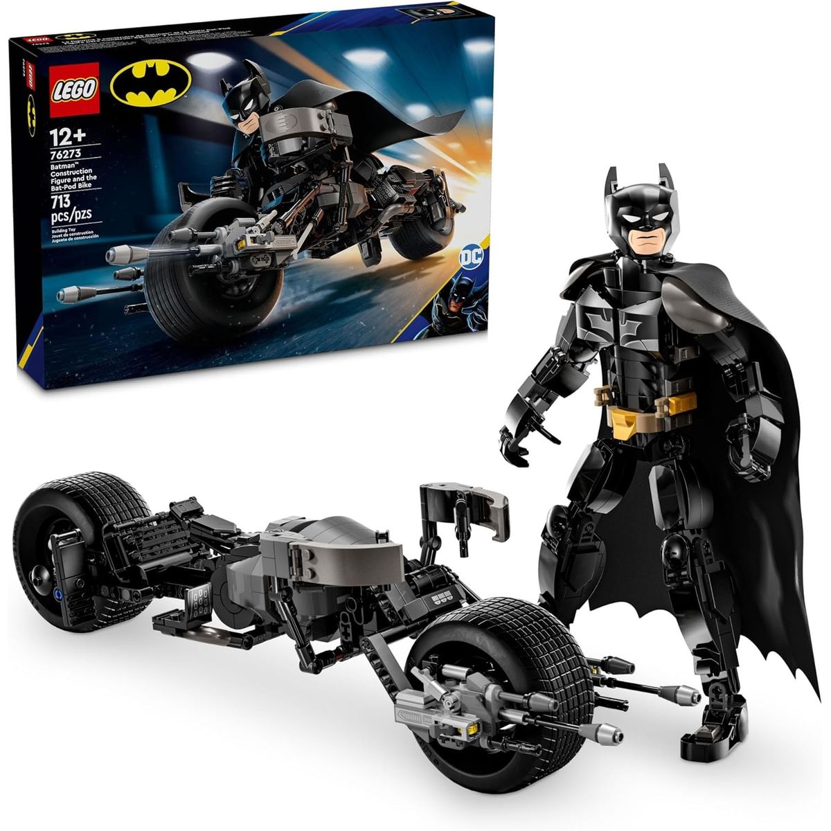 LEGO - Lego Batman DC 76273 Batman y bicicleta Bat-Pod (713 piezas)