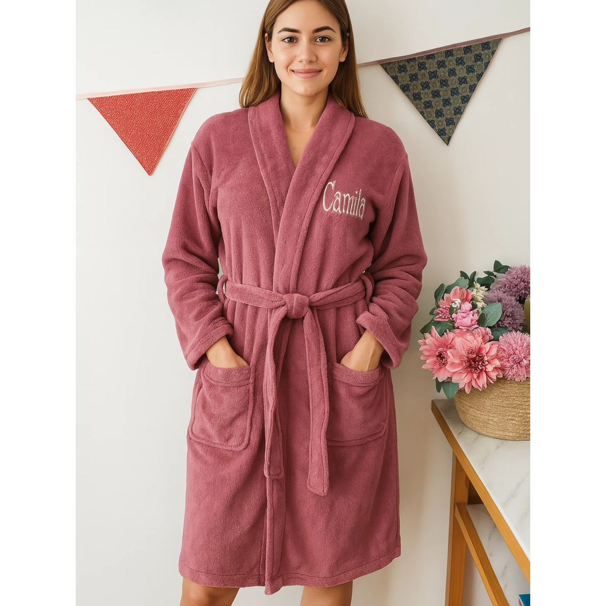 M - Bata Polar Abrigadora Invierno Chicha Mujer Cicciobello