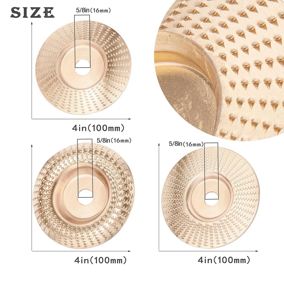 OEM - 03 Disco Escofina 4 Pulgadas Desbaste Tallado Moldeado Madera