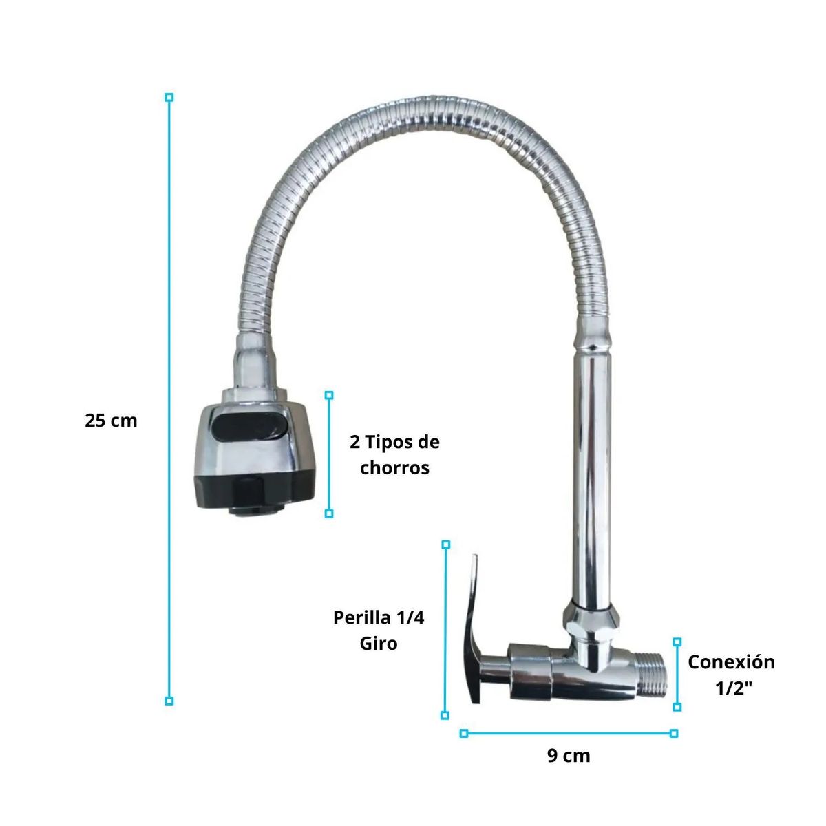 C&A - CAÑO CORRUGADO CUELLO FLEXIBLE PARA PARED COCINA - C&A