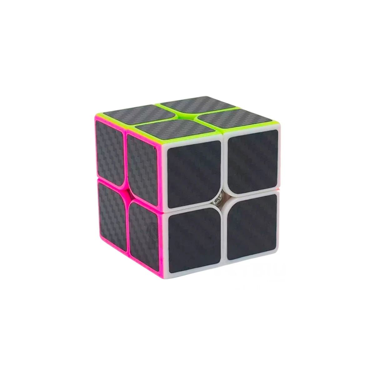 RYBIU IMPORT - Pack6 Cubo Magico Forma de 2x2 Negro Y+Banderitas Adhesivas