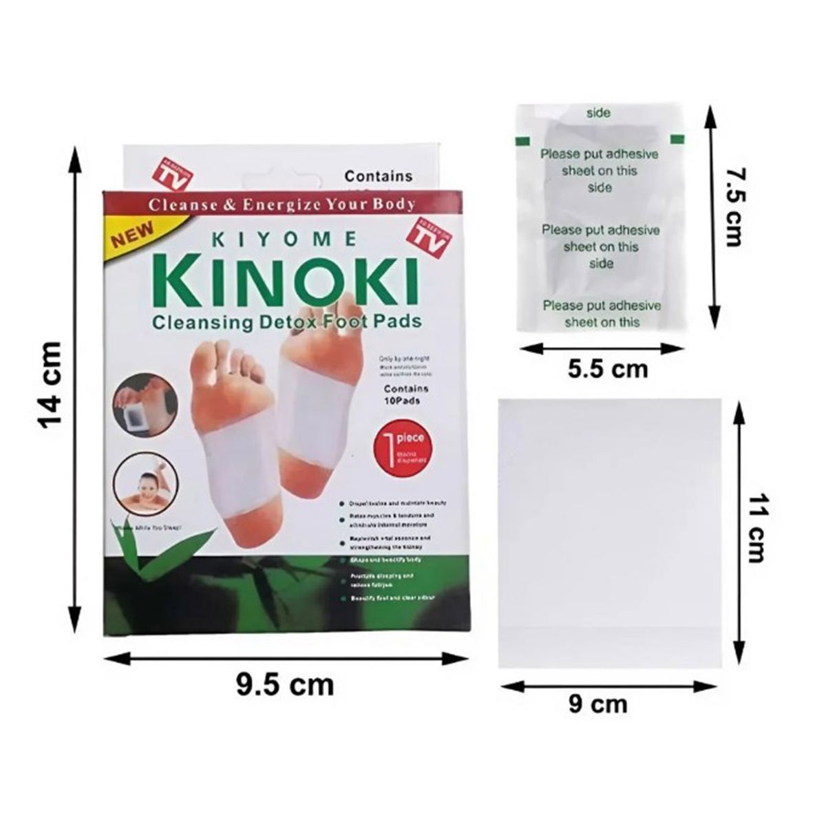 GENERICO - 10 parches kinoki Detox y relajación para pies