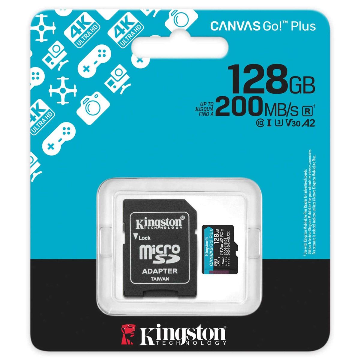 KINGSTON - Kingston 128GB Canvas Go Plus Gen 4 U3 MicroSDXC - SDCG4/128GB