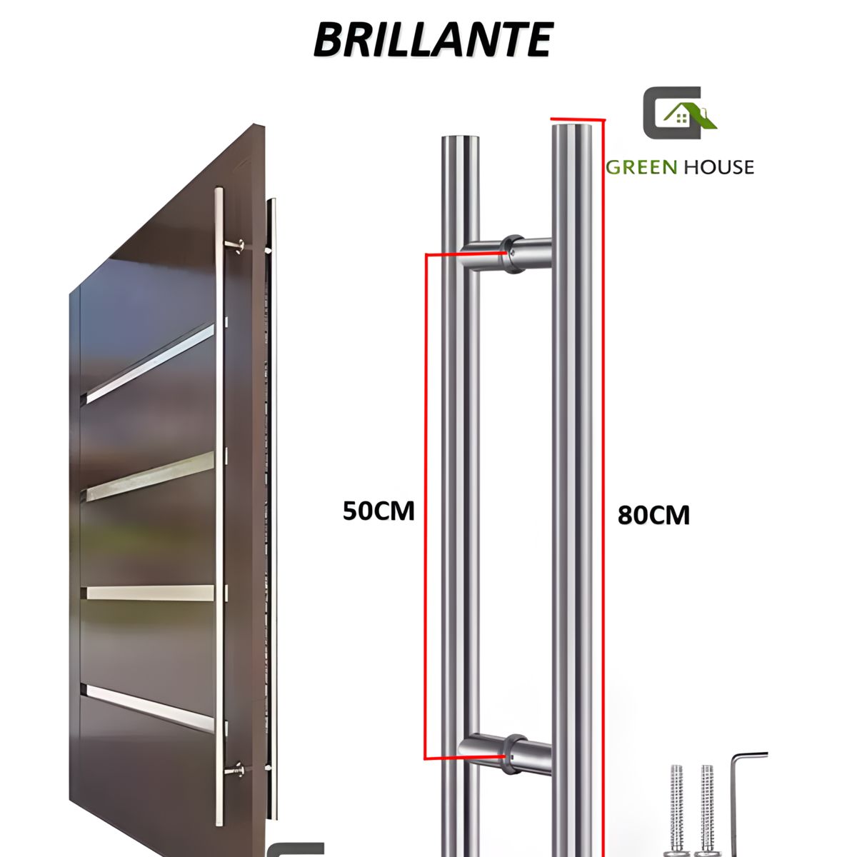 GREEN HOUSE - MANILLON ACERO INOXIDABLE MOD H - DOBLE 80cm