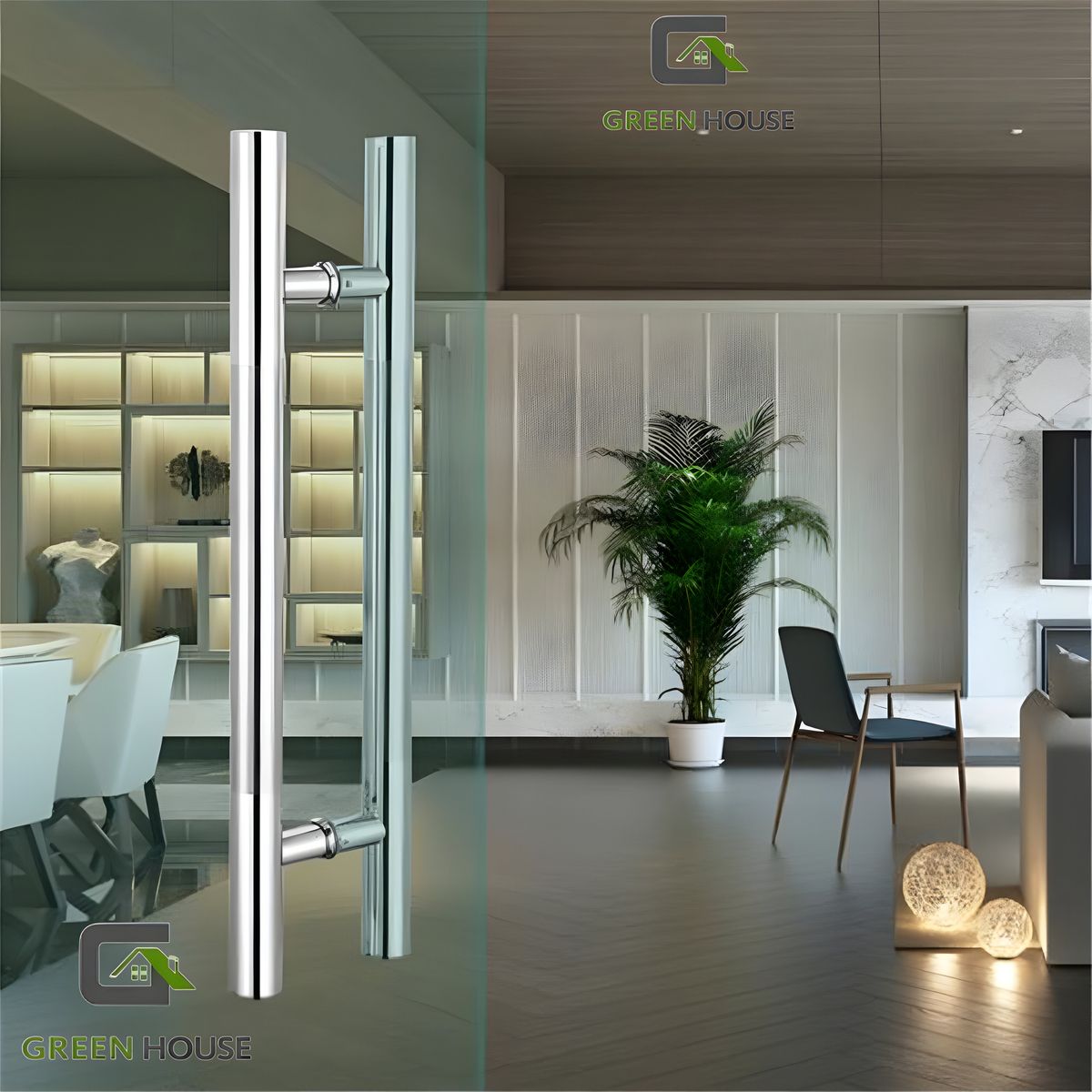 GREEN HOUSE - MANILLON ACERO INOXIDABLE MOD H - DOBLE 80cm