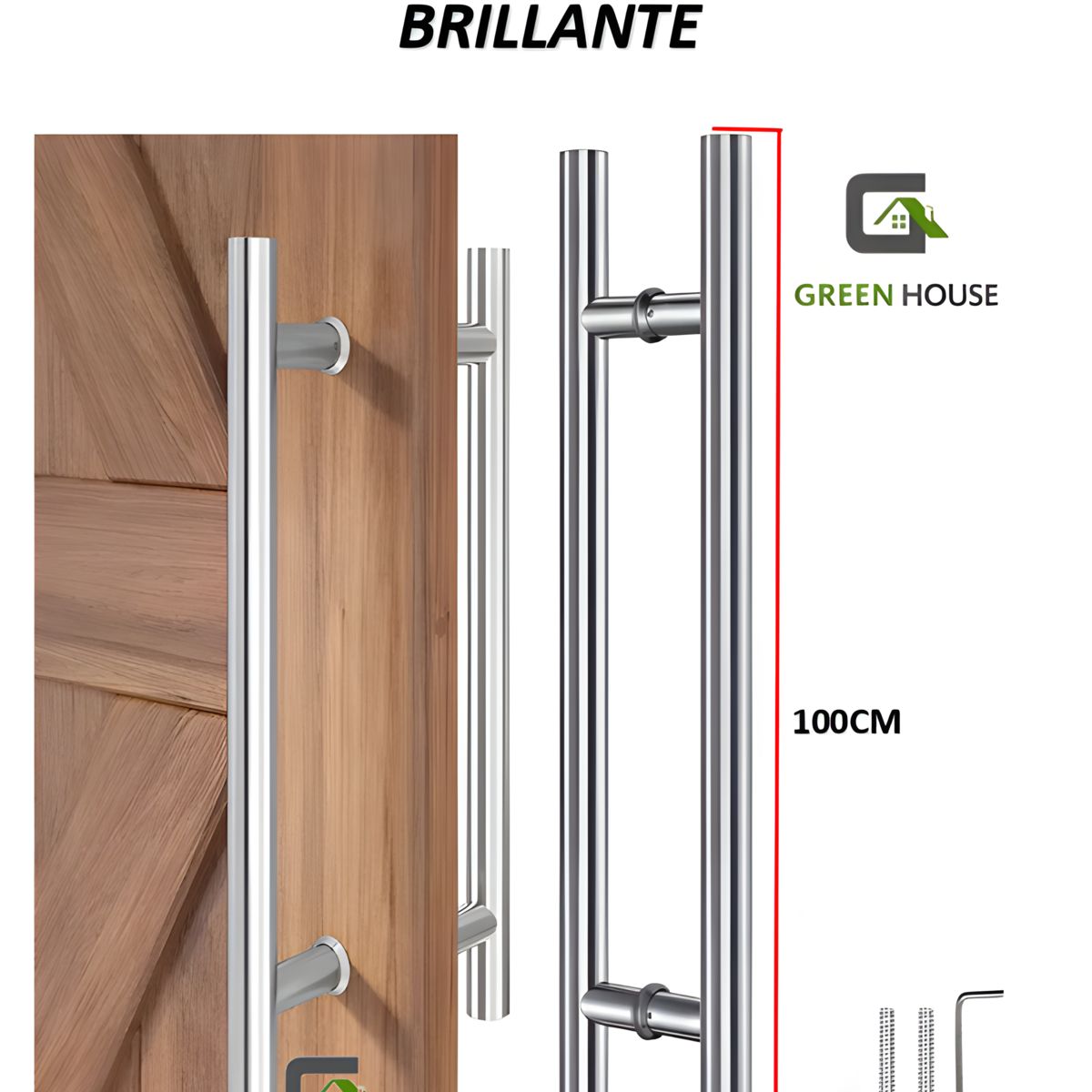 GREEN HOUSE - MANILLON ACERO INOXIDABLE MOD H - DOBLE 100cm
