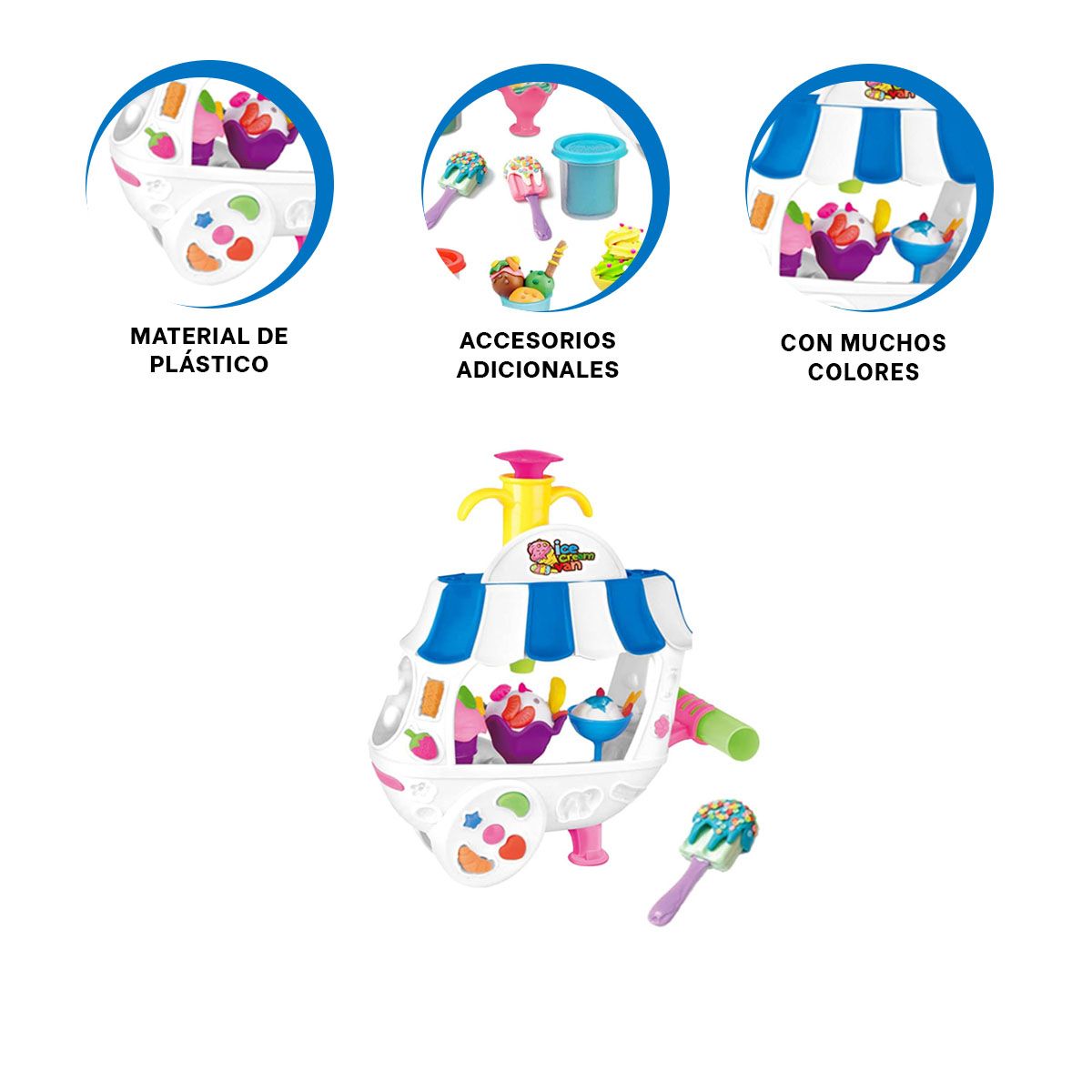 GENERICO - Pack4 Carro para Jugar en Azul y Blanco Y+Ligas de Regalo