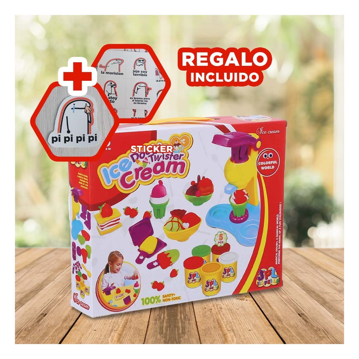 GENERICO - Pack2 Plastilina Heladera en Caja Roja Y+Regalo Stickers