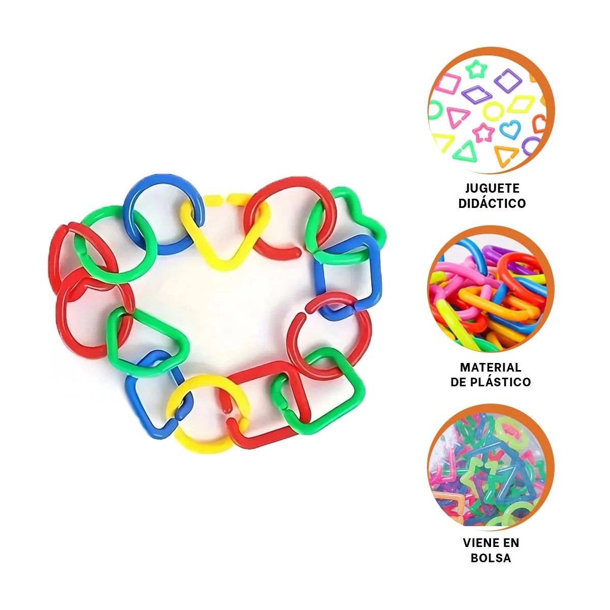 GENERICO - Pack6 Conectores Didactico para Niños Anillos