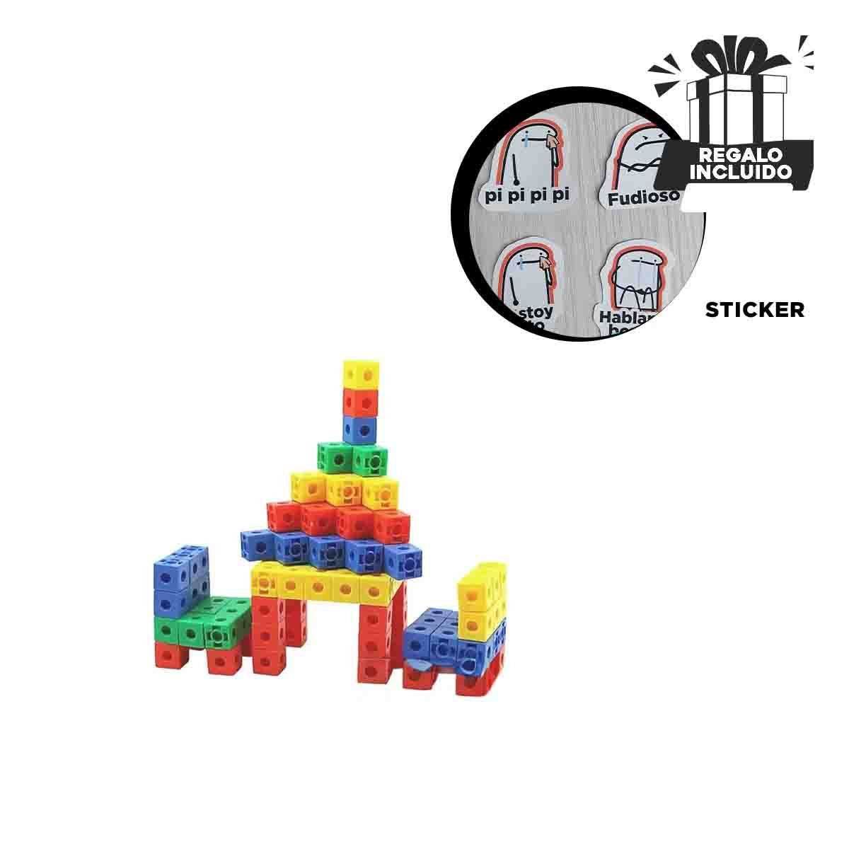 GENERICO - Pack12 Conectores de Aprendizaje Policubos Y+Regalo Stickers