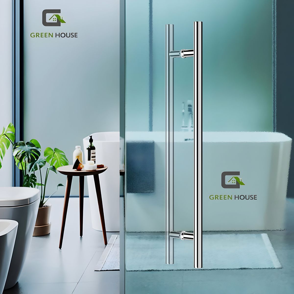 GREEN HOUSE - MANILLON ACERO INOXIDABLE MOD H - DOBLE 60cm BRILLANTE