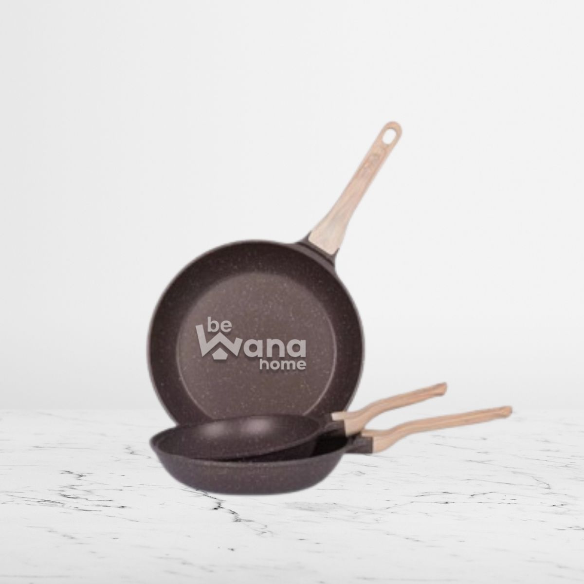 OEM - Sartén de Roca Volcánica Antiadherente Con Tapa 20cm Brown MGC