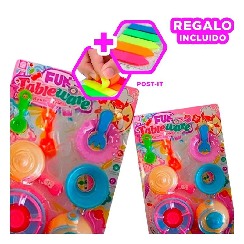 RYBIU IMPORT - Juguete Infantil de Cocina Multicolor Y+Post-it Adhesivos