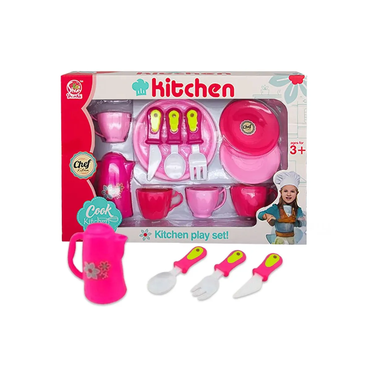 RYBIU IMPORT - Pack4 Set Vajillas Juguete Platos Tazas Y+Regalo Agendita