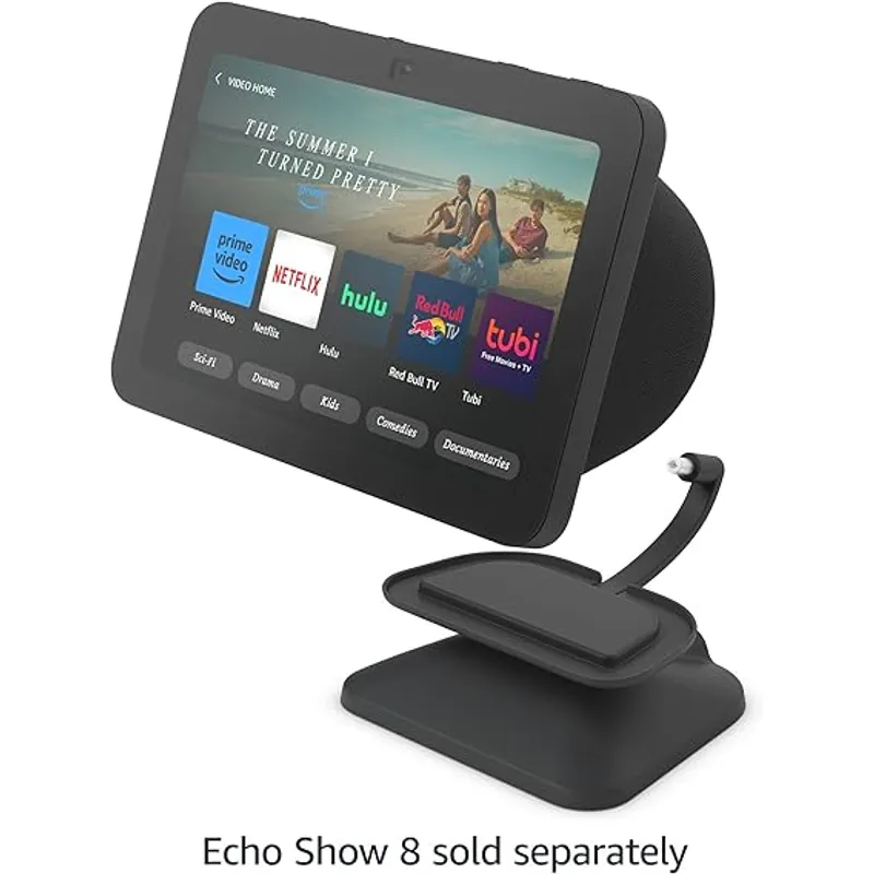 AMAZON - Soporte ajustable Echo Show 8 (3.ª generación) con puerto de carga USB-C - Carbón