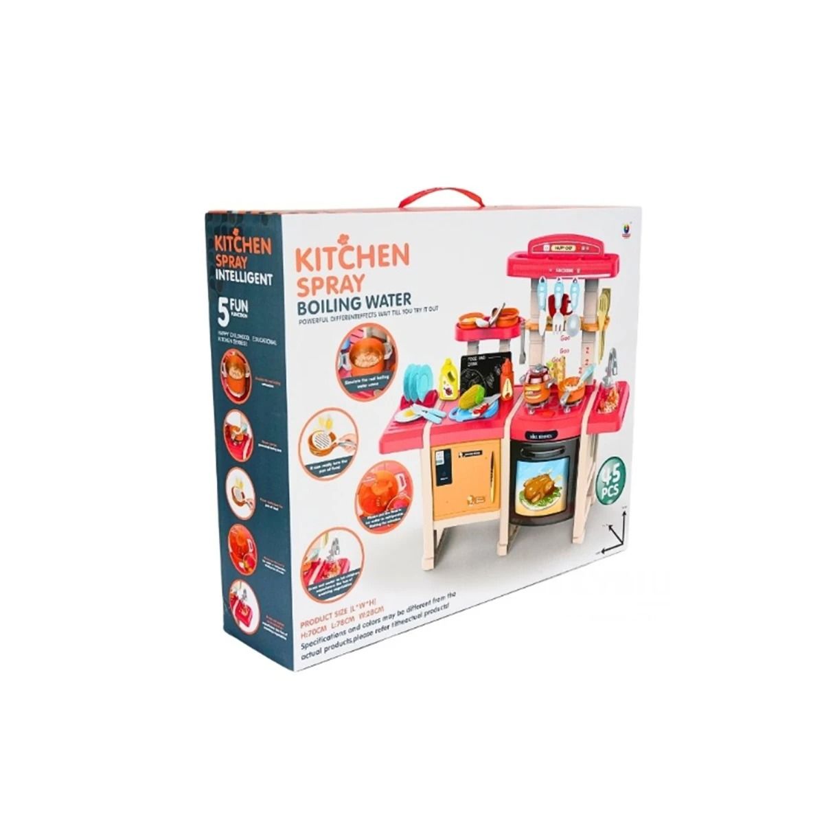 RYBIU IMPORT - Pack4 Simulador de Cocina en Rosado Y+Banderitas Adhesivas