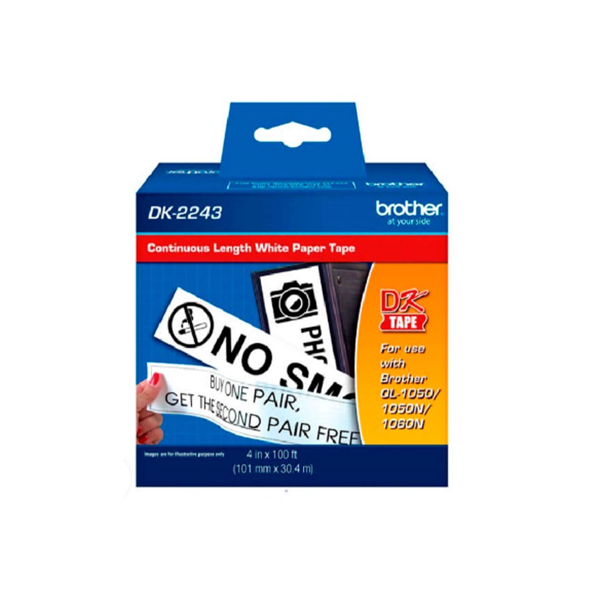 BROTHER - CINTA BROTHER DK2243 TEXTO NEGRO SOBRE BLANCO 4 X 30M PN DK2243