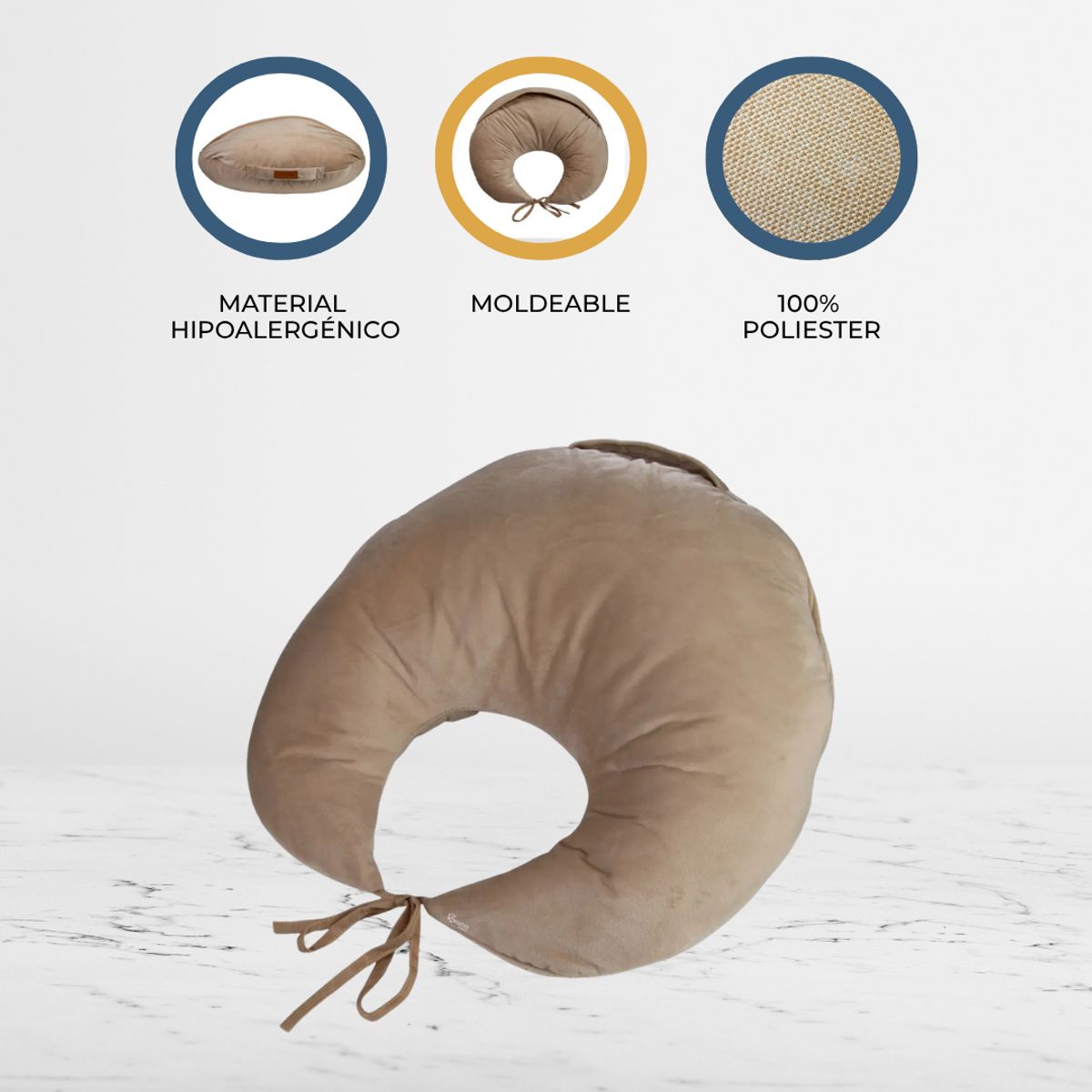 CARESTINO - Almohadón de Amamantar «GREIGE»