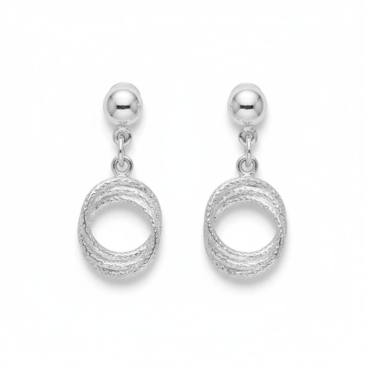 VANDRALA - ARETE DE PLATA CIRCULO MEDIANO CON DISEÑO