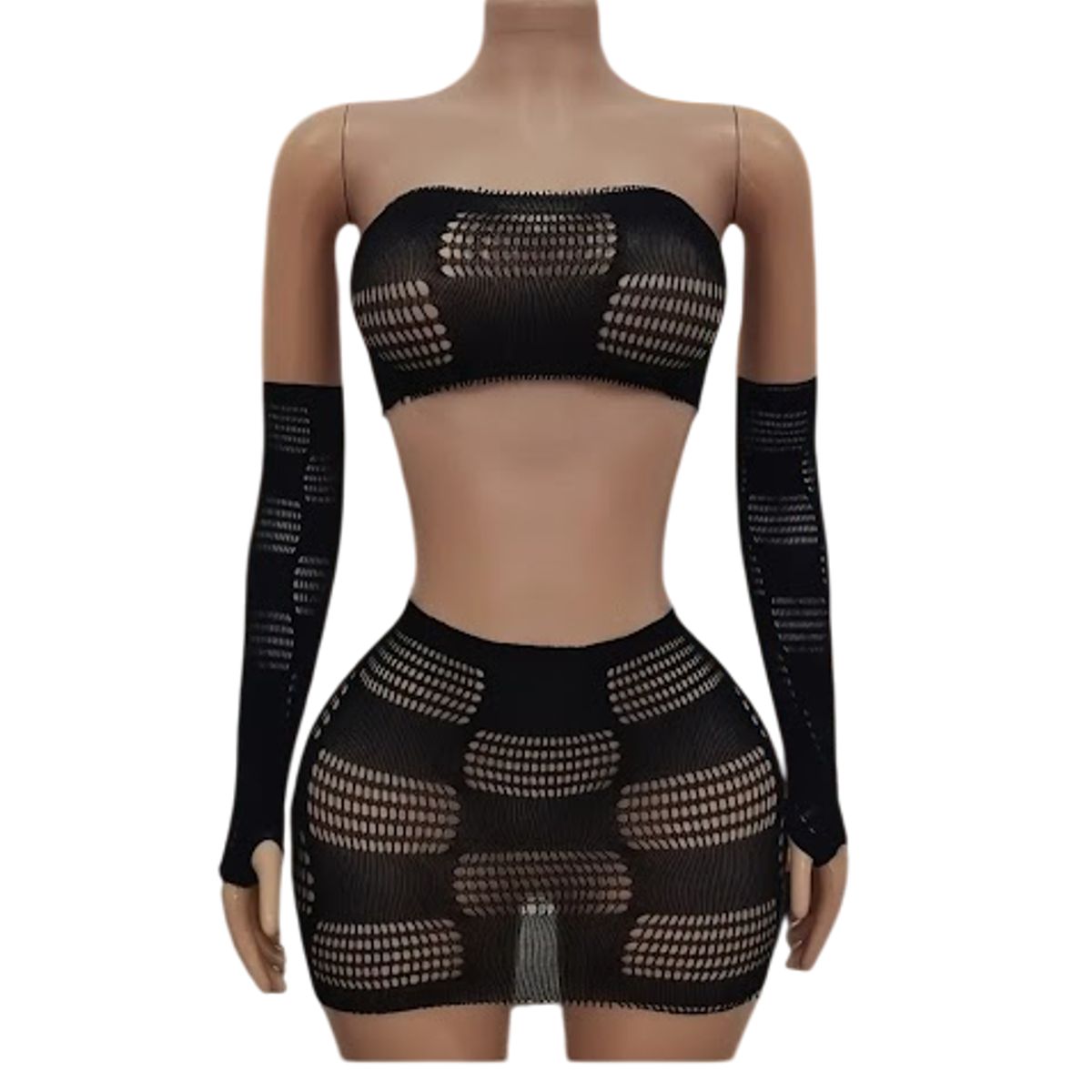 GENERICO - LENCERIA MALLA  CORPORAL CATSUIT