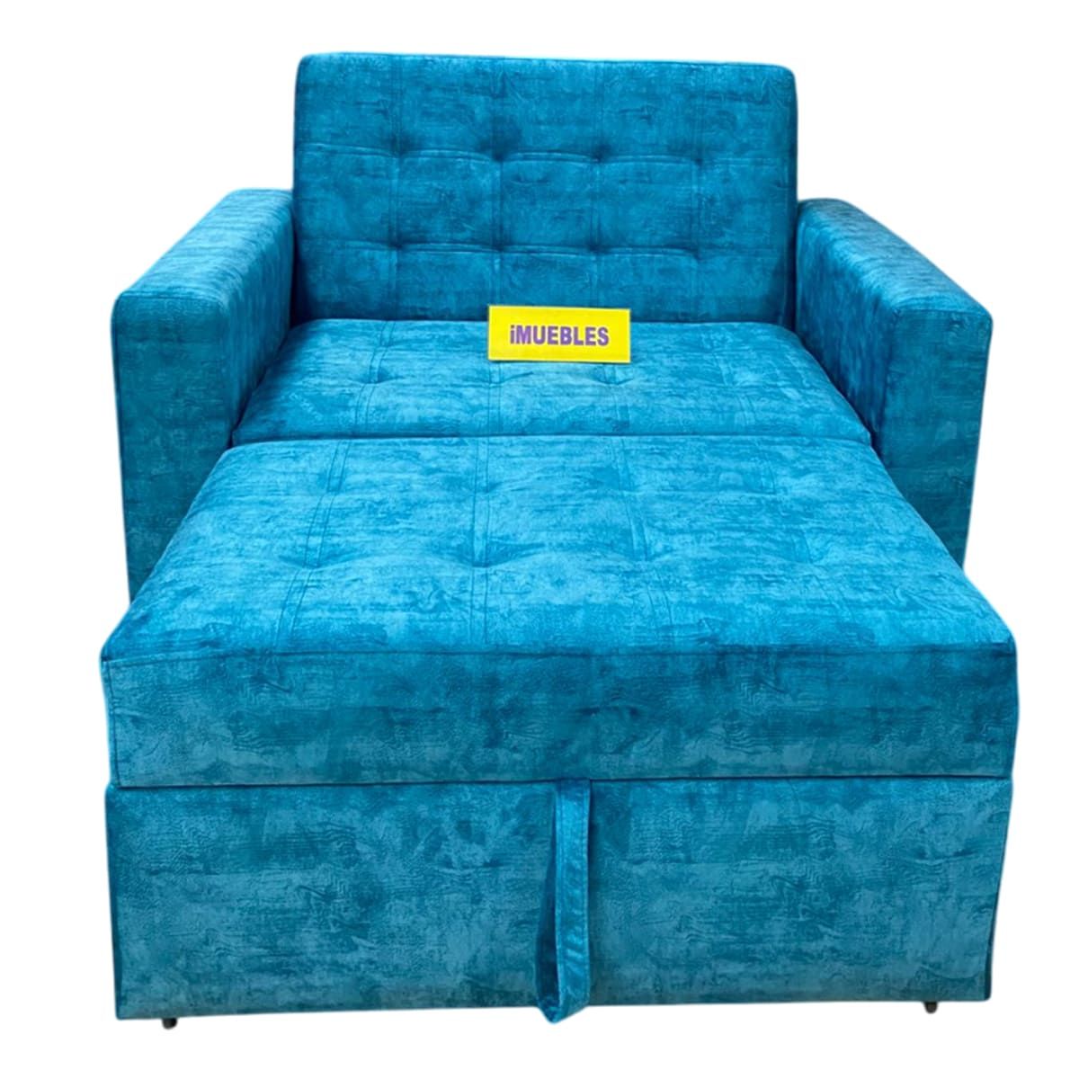 TEMEL - Sofá Cama Turquesa Plaza y media - iMUEBLES