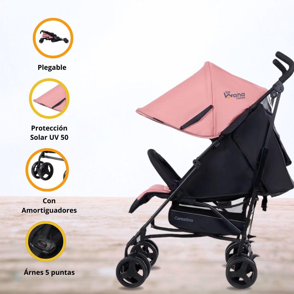 CARESTINO - Coche «CAPRI V2» Rosa viejo