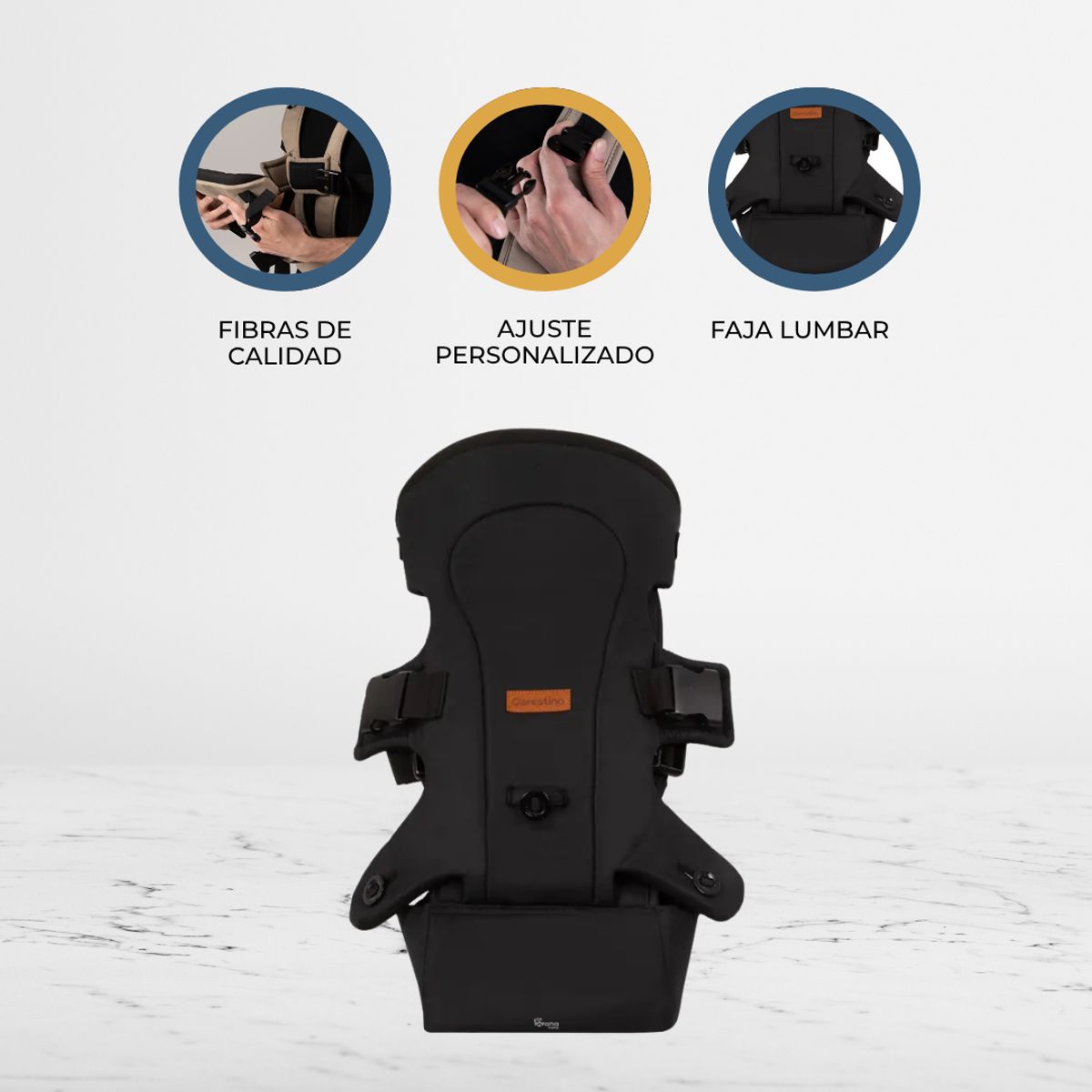 CARESTINO - Mochila Porta Bebe «BASIC» Black