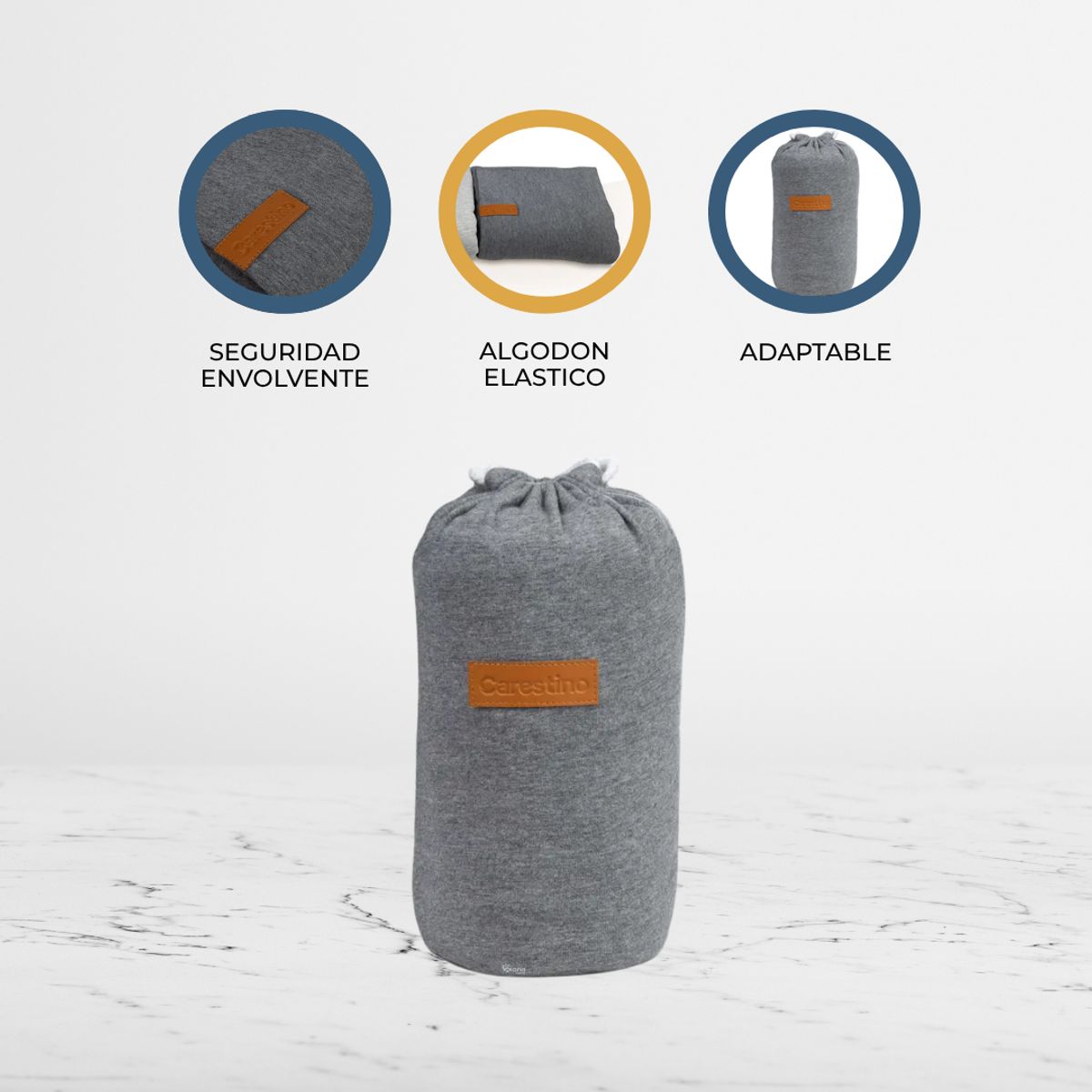 CARESTINO - Porta Bebé «FULAR» Black Gray