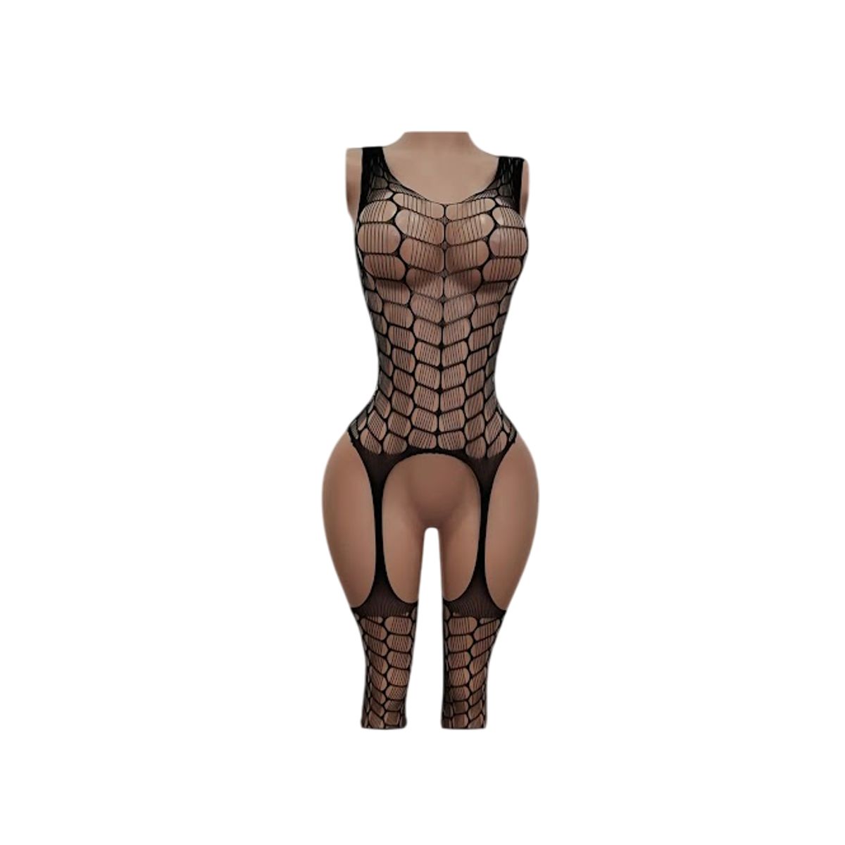 GENERICO - LENCERIA MALLA  CATSUIT ENTERIZO