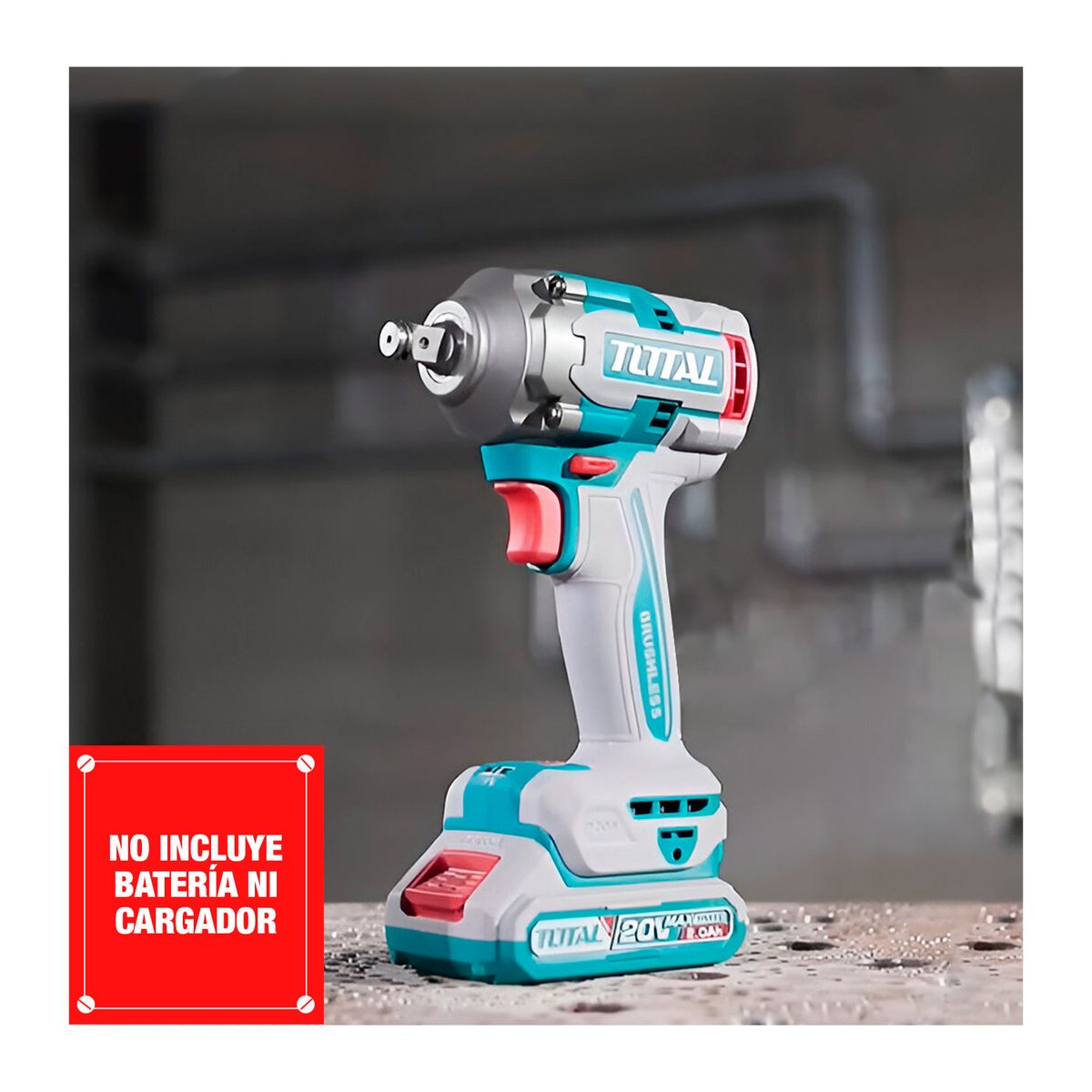 TOTAL TOOLS - Llave Impacto Dado Cuadrado 12 20v 400nm + Adaptador Total