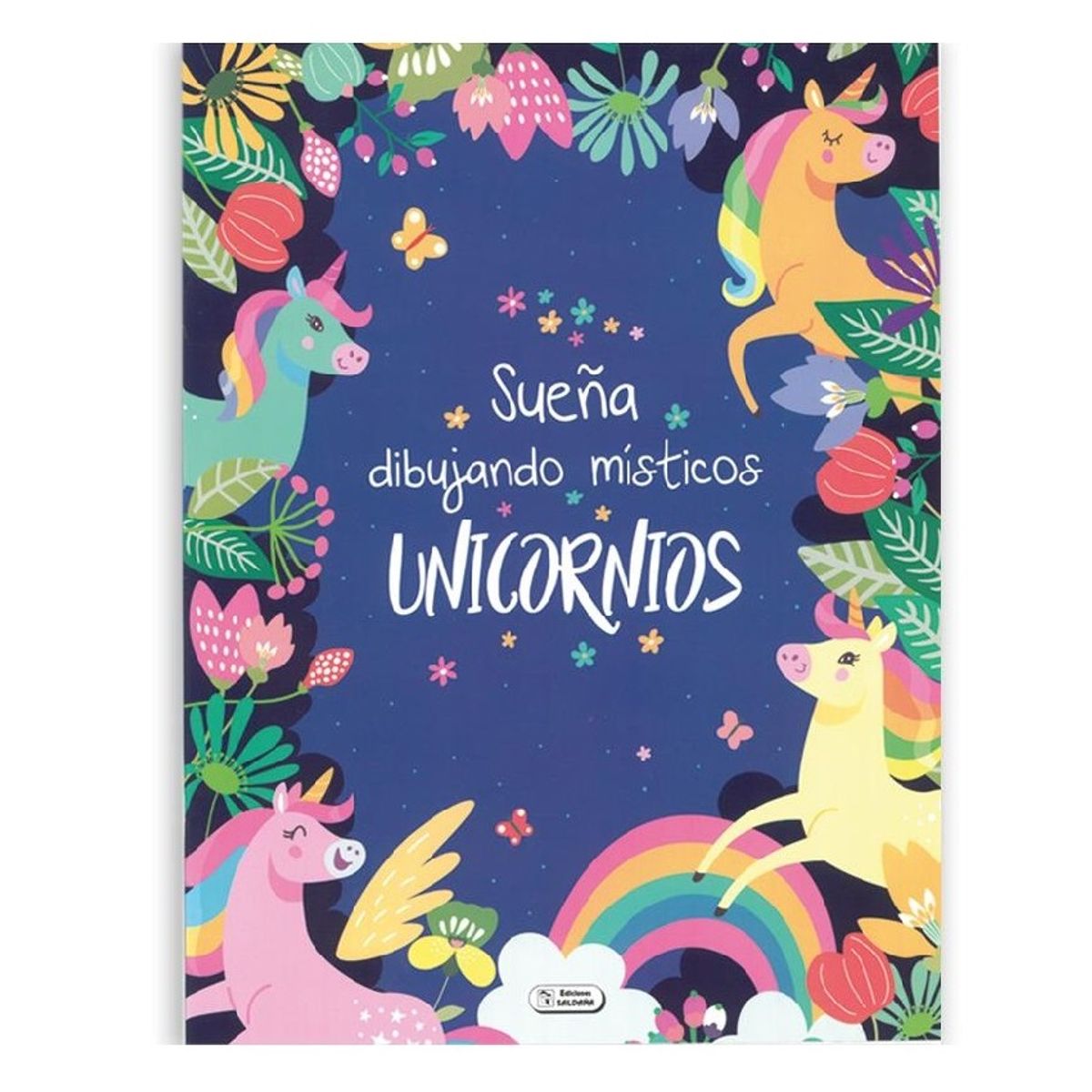 GENERICO - Libro Infantil Sueña dibujando místicos Unicornios -azul-