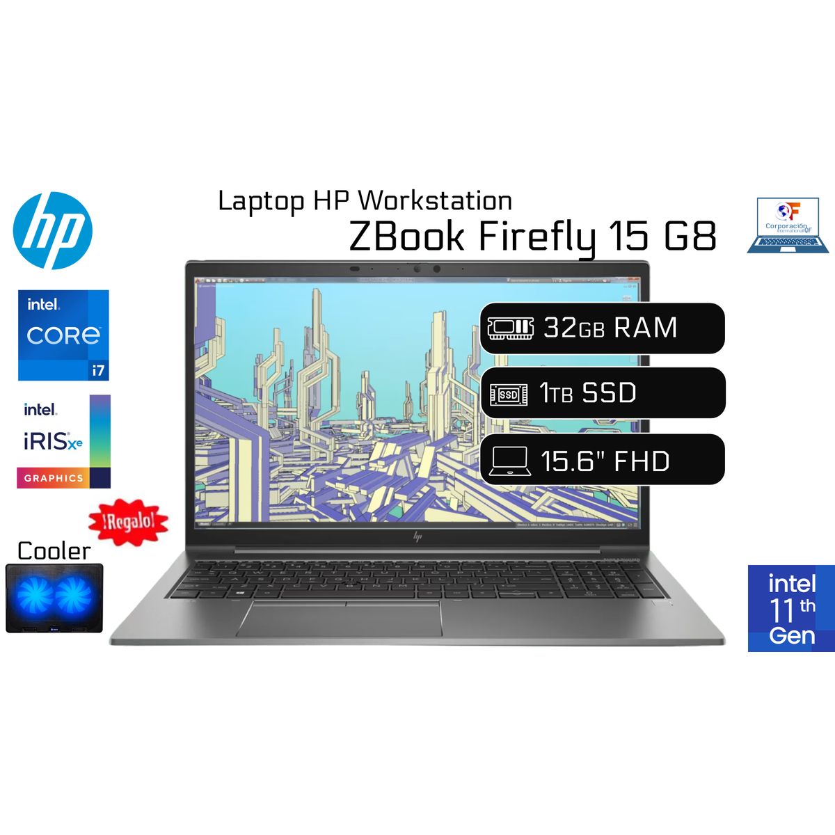 HP - Laptop HP Workstation ZBook Firefly 15 G8 I7 11va RAM 32GB 1TB SSD 15" Reacondicionada Garantía 1 Año