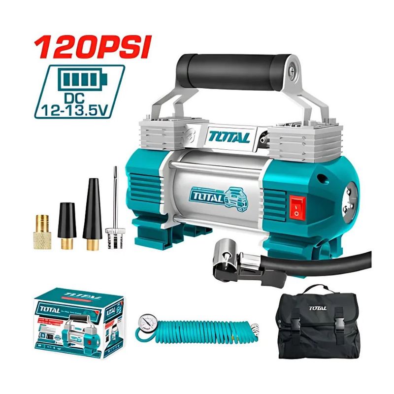 TOTAL TOOLS - Compresor de Aire mini portátil con Luz Total Industrial