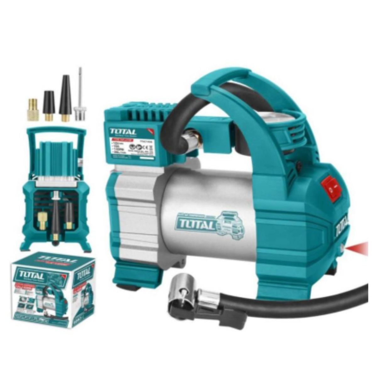 TOTAL TOOLS - Minicompresor de Aire 140PSI 12v Total Industrial