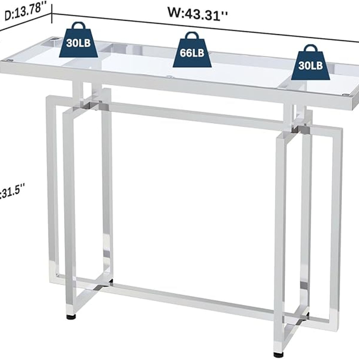 GENERICO - Consola Recibidor KUMA Acero Inoxidable