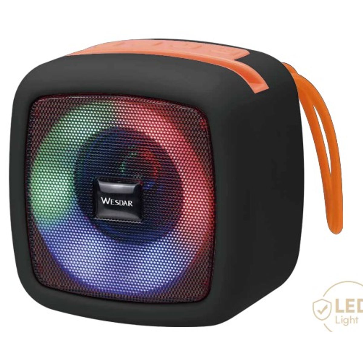 WESDAR - Wesdar - Parlante Bluetooth BT 5,1 5W 4hrs LED Colors - Negro