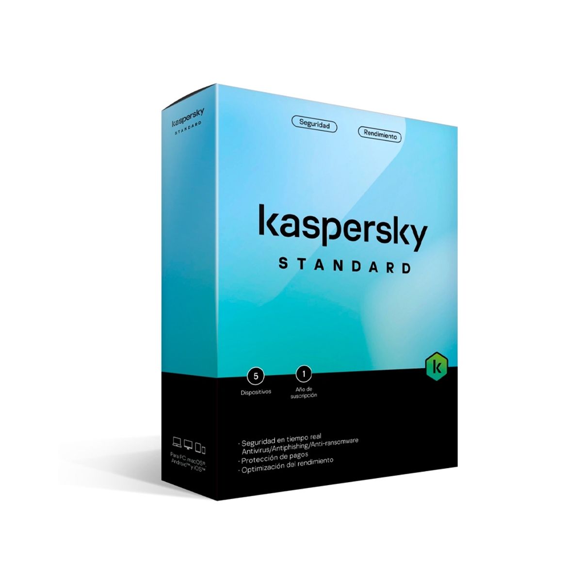 KASPERSKY - Kaspersky Standard Latinoamérica - Para 5 Dispositivos, Protección Total Y Fácil Manejo